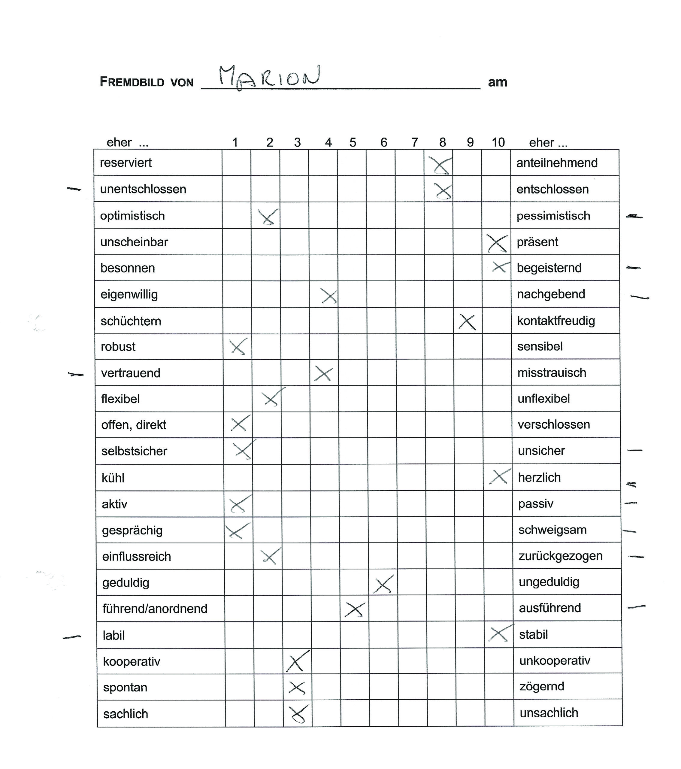 Fremdbild einer Kollegin von Marion
